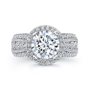1.32ctw Diamond Halo Engagement Ring