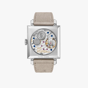 Watch with a detailed mechanical movement on a white background