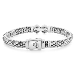 Sterling Silver Caviar Buckle Bracelet | 6mm