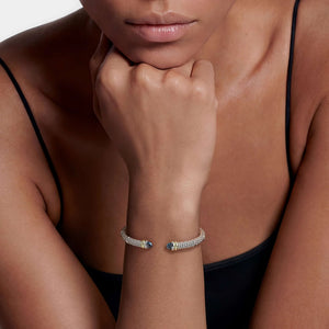 Two-Tone Swiss Blue Topaz Versa Torque Bracelet | 5mm