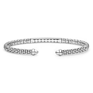 Sterling Silver Diamond Station Mini Versa Torque Bracelet | 3mm