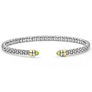 Two-Tone Peridot Mini Versa Torque Bracelet | 3mm
