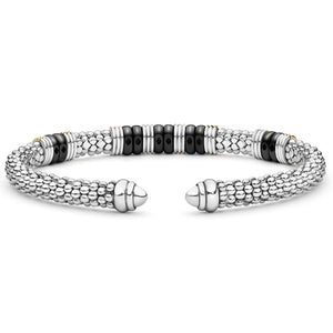 Two-Tone Five Station Black Ceramic Versa Torque Bracelet | 5mm