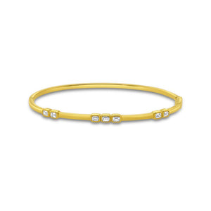 0.56ctw Emerald Cut Diamond Bangle Bracelet