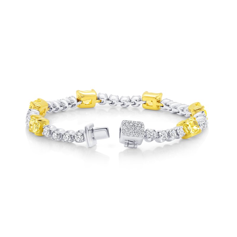 Fancy Yellow Radiant Diamond Link Bracelet