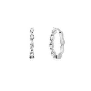 Eleanor White Diamond Huggie Earrings