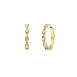 Eleanor Yellow Gold Diamond Huggie Earrings