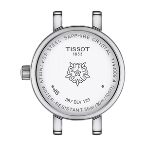 Tissot watch face with brand logo on a white background