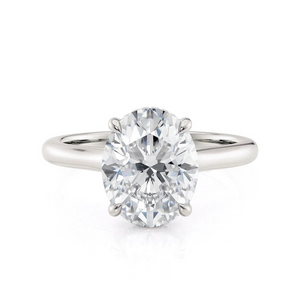 0.08ctw Oval-Cut Hidden Halo Diamond Solitaire