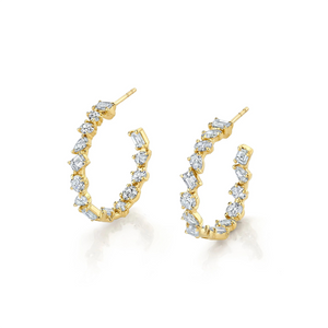 3.50ctw Diamond Montage Petite Hoop Earrings