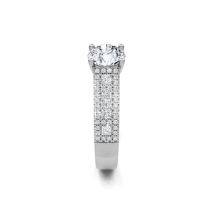 0.53ctw Princess and Round Diamond Engagement Ring