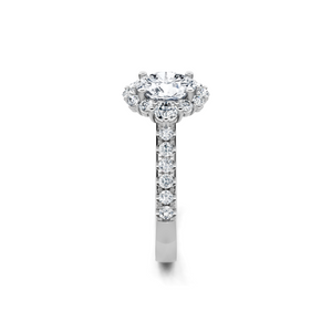 0.56ctw Round Diamond Halo Engagement Ring