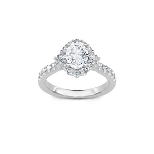 0.56ctw Round Diamond Halo Engagement Ring