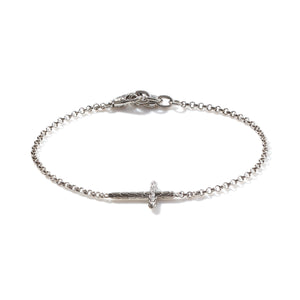 Classic Chain Silver Cross Bracelet