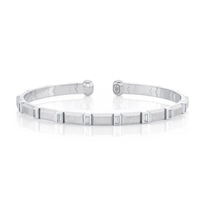 0.45ctw Baguette Diamond Geo Cut Cuff Bracelet