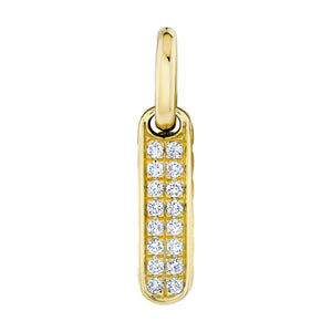 0.13ctw Small Diamond Bar Dog Tag Pendant