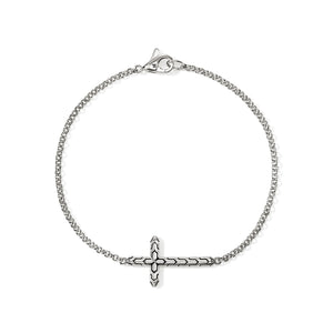 Classic Chain Silver Cross Bracelet
