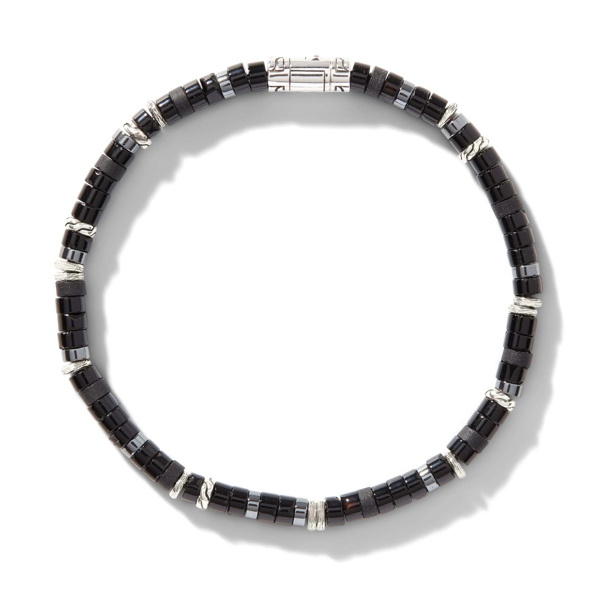 Heishi Beaded Bracelet - Black Onyx