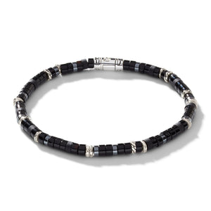 Heishi Beaded Bracelet - Black Onyx