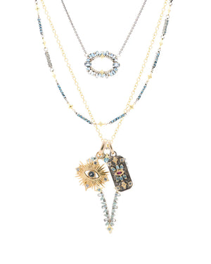 Yellow Gold Starburst Evil Eye Enhancer