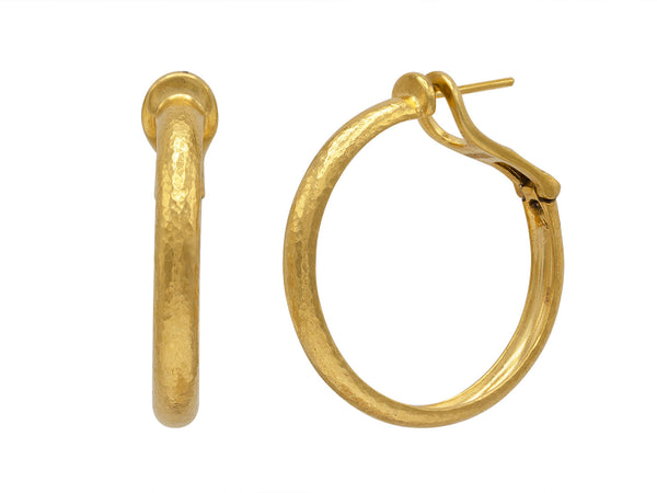 Gold Hammered Hoop Earrings