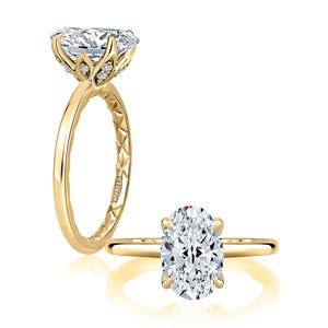 0.10ctw Oval Solitaire Diamond Engagement Ring