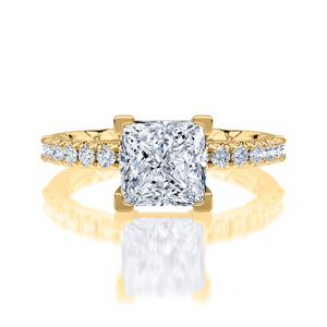 V-Tip Prong Princess Cut Diamond Engagement Ring