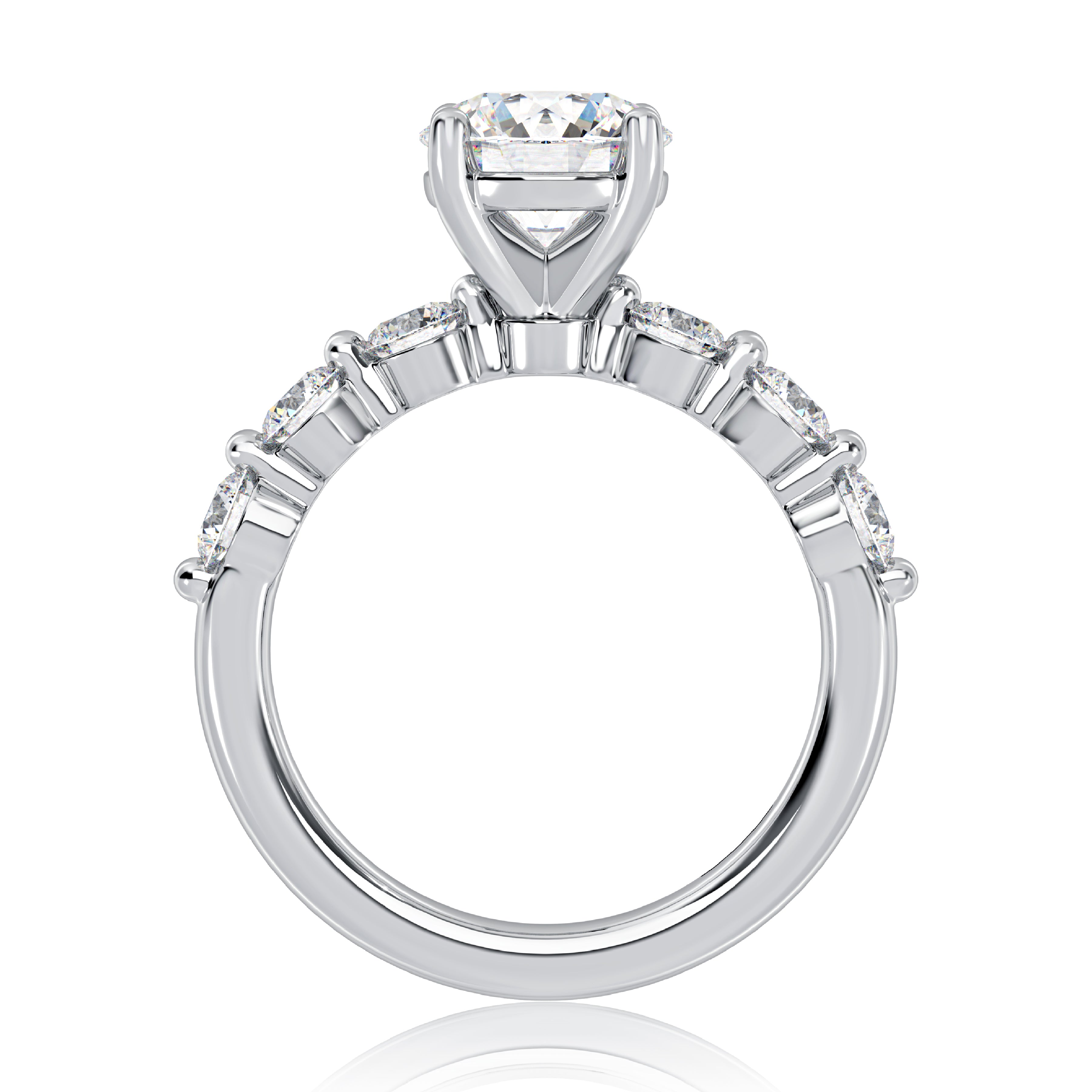Seven Stone Round Diamond Engagement Ring