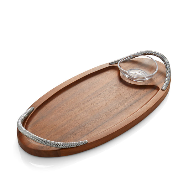 Braid Serving Board W/Dipping Dish - 18in.