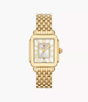 Deco Madison Mid 18K Gold Diamond Dial Watch
