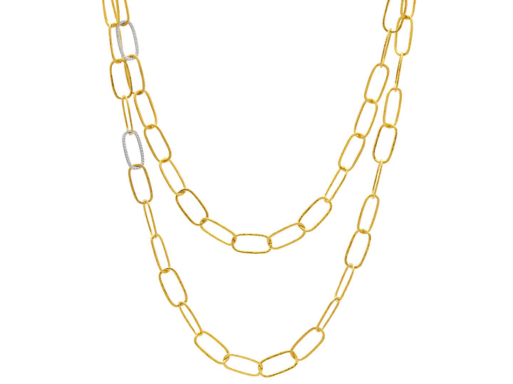 Diamond Link Gold Necklace