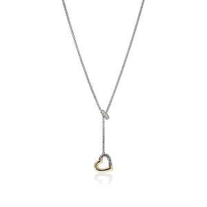 Necklace with a heart-shaped pendant on a white background