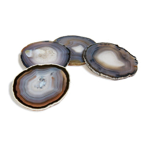 Pedra Coasters, Smoke Agate, Set of 4