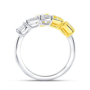 3.90ctw White and Yellow Diamond Bypass Ring
