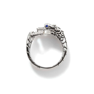 0.04ctw Diamond Blue Sapphire Naga Ring