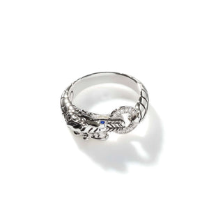 0.04ctw Diamond Blue Sapphire Naga Ring