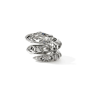 Sterling Silver Blue Sapphire Naga Ring