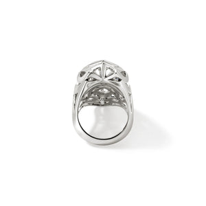 Sterling Silver Blue Sapphire Naga Saddle Ring