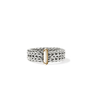Sterling Silver and 14K yellow gold Icon Link Bar Ring