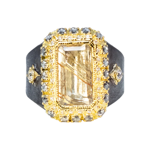 Rectangle Quartz Signet Ring