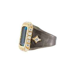 Gold & Sterling Silver London Blue Topaz Ring