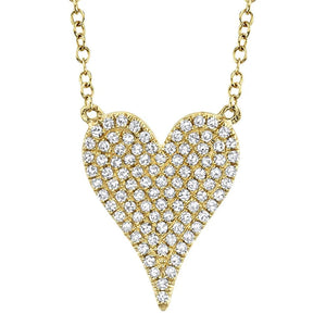 0.21ctw Diamond Pave Heart Pendant Necklace