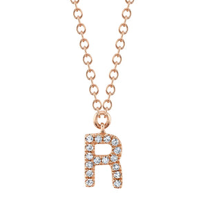 0.05ctw Diamond Necklace - Initial R