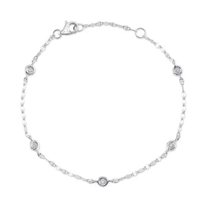 0.10ctw Diamond Station Sparkle Chain Bracelet