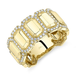 0.39ctw Wide Diamond Geo Cut Ring