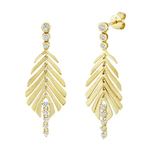 0.44ctw Diamond Feather Earrings