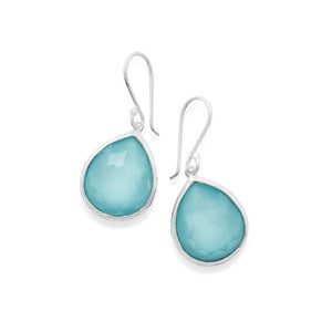 Turquoise Mini Teardrop Earrings in Sterling Silver