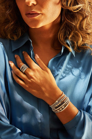2.49ctw, 18K White Gold Tresore Tennis Stretch Bracelet