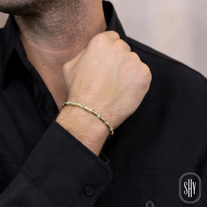 0.45ctw Baguette Diamond Geo Cut Cuff Bracelet