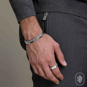 0.57ctw Geo Cut Black Diamond Cuff Bracelet